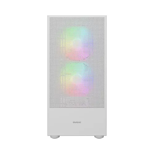 Case GAMDIAS TALOS E3 MESH ELITE WHITE – Mid Tower, 3 Fan ARGB PWM